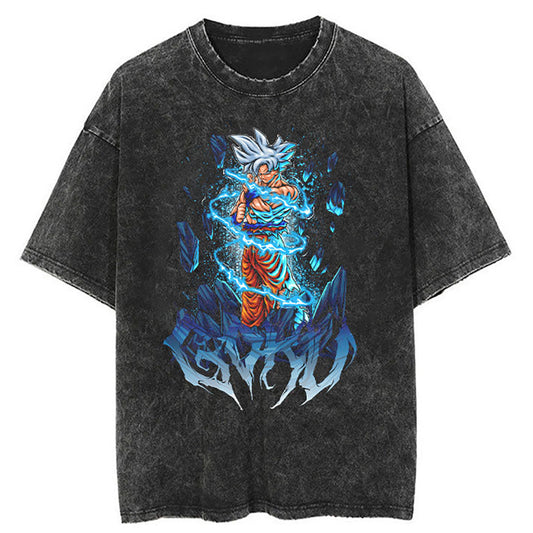Washed Black Dragon Ball Anime T-shirt