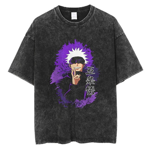 Vintage Wash Graphic Tee - Streetwear Anime